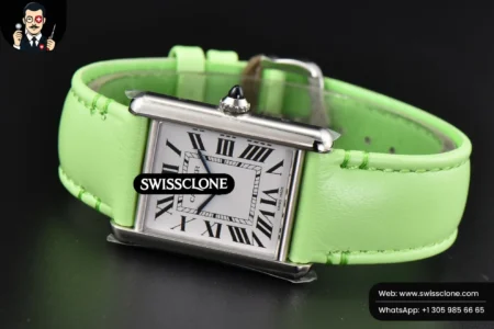 Cartier Tank Must Large 33.7×25.5mm K11F White Dial Green Smooth Calf Quartz High Resolution View