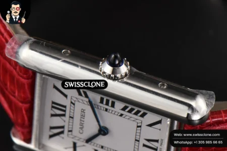 Cartier Tank Must Large 33.7×25.5mm K11F White Dial Red Croc Texture Quartz High Resolution View
