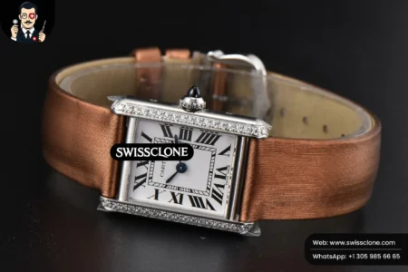 Cartier Tank Must Small 29.5×22mm Diamond K11F White Dial Brown Smooth Quartz High Resolution View