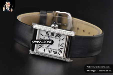 Cartier Tank Must Small 29.5×22mm Diamond K11F White Dial Black Smooth Quartz High Resolution View