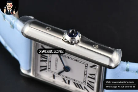 Cartier Tank Must Small 29.5×22mm K11F White Dial Blue Smooth Calf Quartz High Resolution View