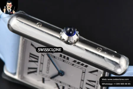 Cartier Tank Must Large 33.7×25.5mm K11F White Dial Blue Smooth Calf Quartz High Resolution View