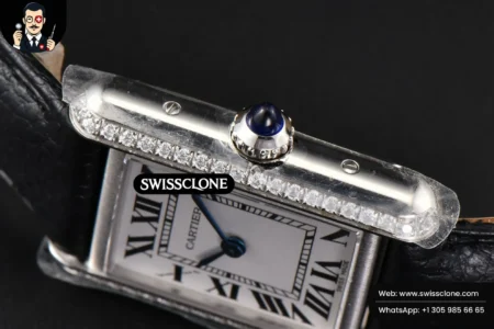 Cartier Tank Must Small 29.5×22mm Diamond K11F White Dial Litchi Grained Smooth Quartz High Resolution View