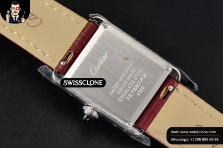 Cartier Tank Must Small 29.5×22mm Diamond K11F White Dial Red Litchi Grained Quartz High Resolution View