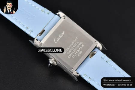Cartier Tank Must Small 29.5×22mm K11F White Dial Blue Smooth Calf Quartz High Resolution View