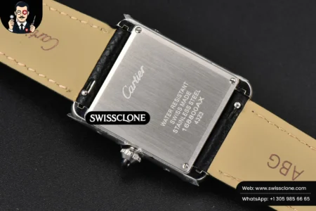 Cartier Tank Must Large 33.7×25.5mm Diamond K11F White Dial Black Litchi Grained Quartz High Resolution View