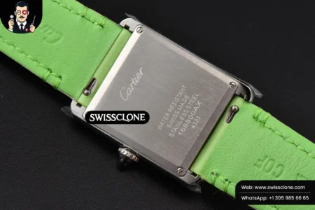 Cartier Tank Must Large 33.7×25.5mm K11F White Dial Green Smooth Calf Quartz High Resolution View