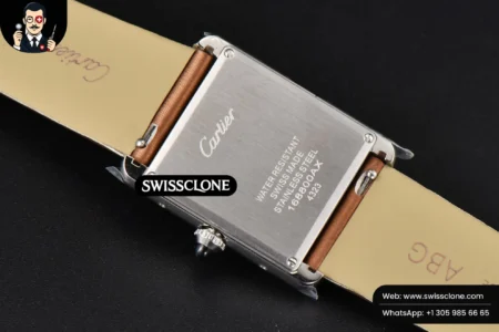 Cartier Tank Must Large 33.7×25.5mm Diamond K11F White Dial Brown Smooth Calf Quartz High Resolution View