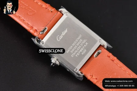 Cartier Tank Must Small 29.5×22mm K11F White Dial Orange Smooth Quartz High Resolution View