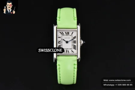 Cartier Tank Must Small 29.5×22mm K11F White Dial Green Smooth Calf Quartz High Resolution View