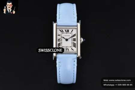Cartier Tank Must Small 29.5×22mm K11F White Dial Blue Smooth Calf Quartz High Resolution View