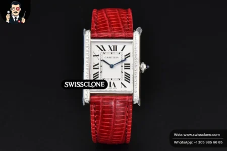 Cartier Tank Must Large 33.7×25.5mm Diamond K11F White Dial Red Croc Quartz High Resolution View