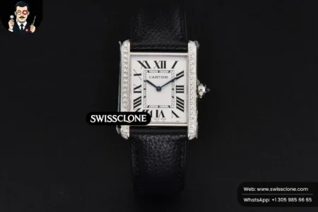 Cartier Tank Must Large 33.7×25.5mm Diamond K11F White Dial Black Litchi Grained Quartz High Resolution View