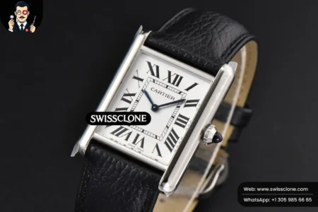 Cartier Tank Must Large 33.7×25.5mm K11F White Dial Black Litchi Grained Quartz High Resolution View