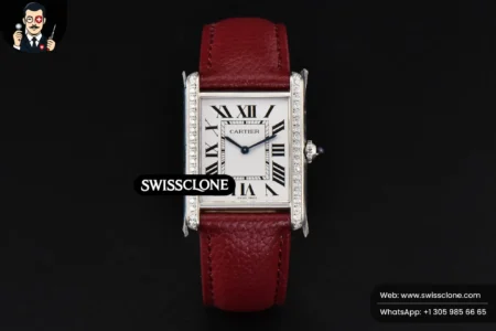 Cartier Tank Must Large 33.7×25.5mm Diamond K11F White Dial Red Litchi Grained Quartz High Resolution View