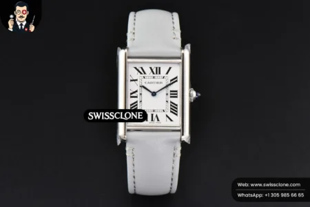 Cartier Tank Must Large 33.7×25.5mm K11F White Dial Gray Smooth Calf Quartz High Resolution View