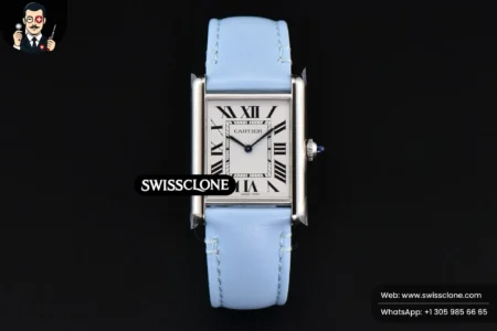 Cartier Tank Must Large 33.7×25.5mm K11F White Dial Blue Smooth Calf Quartz High Resolution View