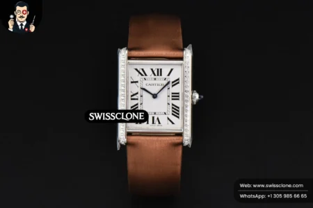 Cartier Tank Must Large 33.7×25.5mm Diamond K11F White Dial Brown Smooth Calf Quartz High Resolution View