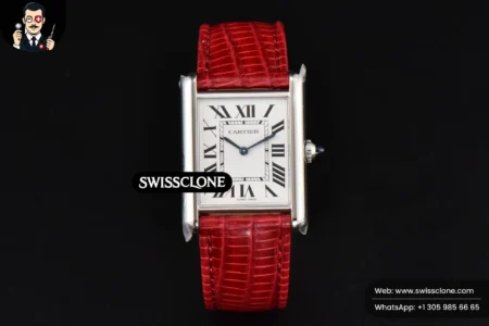 Cartier Tank Must Large 33.7×25.5mm K11F White Dial Red Croc Texture Quartz High Resolution View