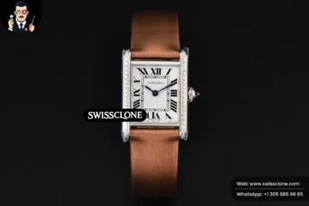 Cartier Tank Must Small 29.5×22mm Diamond K11F White Dial Brown Smooth Quartz High Resolution View