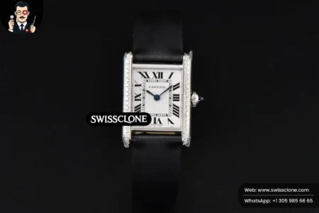 Cartier Tank Must Small 29.5×22mm Diamond K11F White Dial Black Smooth Quartz High Resolution View