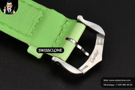 Cartier Tank Must Small 29.5×22mm K11F White Dial Green Smooth Calf Quartz High Resolution View