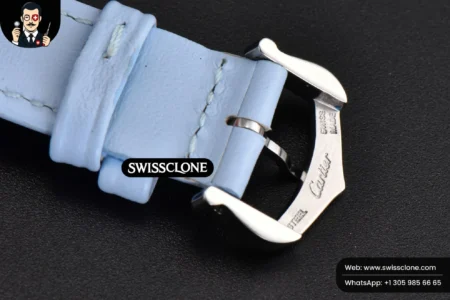 Cartier Tank Must Small 29.5×22mm K11F White Dial Blue Smooth Calf Quartz High Resolution View
