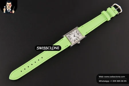 Cartier Tank Must Small 29.5×22mm K11F White Dial Green Smooth Calf Quartz High Resolution View