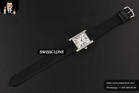 Cartier Tank Must Small 29.5×22mm Diamond K11F White Dial Black Smooth Quartz High Resolution View
