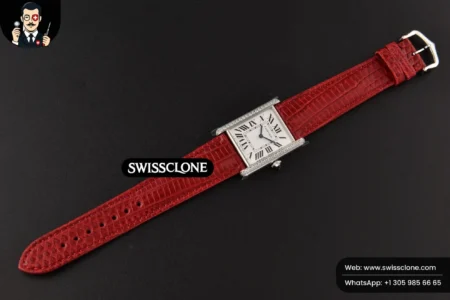 Cartier Tank Must Large 33.7×25.5mm Diamond K11F White Dial Red Croc Quartz High Resolution View