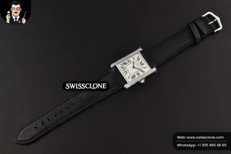 Cartier Tank Must Large 33.7×25.5mm Diamond K11F White Dial Black Litchi Grained Quartz High Resolution View