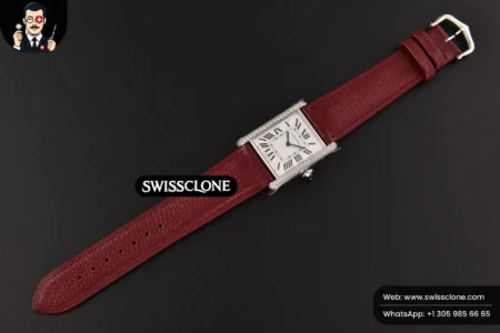 Cartier Tank Must Large 33.7×25.5mm Diamond K11F White Dial Red Litchi Grained Quartz High Resolution View