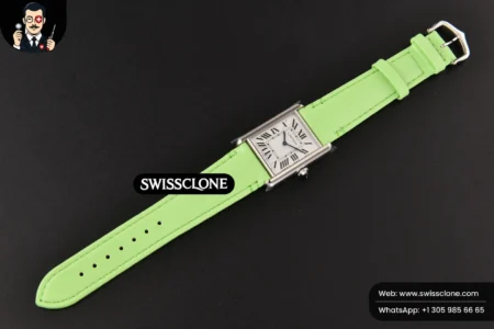 Cartier Tank Must Large 33.7×25.5mm K11F White Dial Green Smooth Calf Quartz High Resolution View