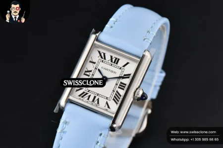 Cartier Tank Must Small 29.5×22mm K11F White Dial Blue Smooth Calf Quartz High Resolution View