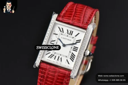Cartier Tank Must Large 33.7×25.5mm Diamond K11F White Dial Red Croc Quartz High Resolution View