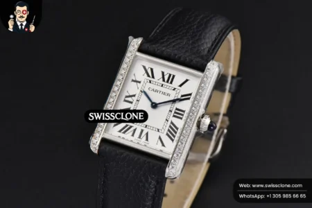 Cartier Tank Must Large 33.7×25.5mm Diamond K11F White Dial Black Litchi Grained Quartz High Resolution View