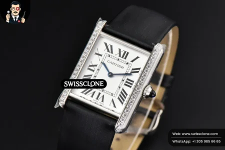 Cartier Tank Must Large 33.7×25.5mm Diamond K11F White Dial Brushed Calf Quartz High Resolution View