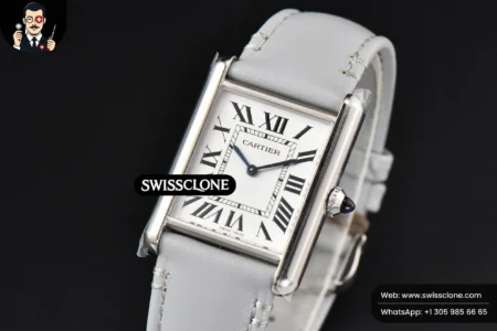 Cartier Tank Must Large 33.7×25.5mm K11F White Dial Gray Smooth Calf Quartz High Resolution View