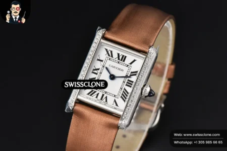 Cartier Tank Must Small 29.5×22mm Diamond K11F White Dial Brown Smooth Quartz High Resolution View