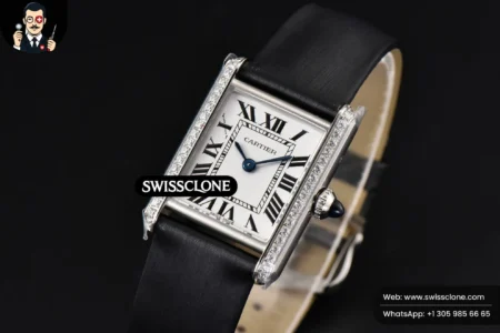 Cartier Tank Must Small 29.5×22mm Diamond K11F White Dial Black Smooth Quartz High Resolution View