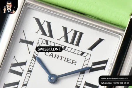 Cartier Tank Must Large 33.7×25.5mm K11F White Dial Green Smooth Calf Quartz High Resolution View
