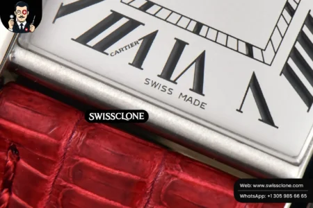 Cartier Tank Must Large 33.7×25.5mm K11F White Dial Red Croc Texture Quartz High Resolution View
