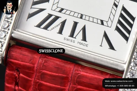 Cartier Tank Must Large 33.7×25.5mm Diamond K11F White Dial Red Croc Quartz High Resolution View