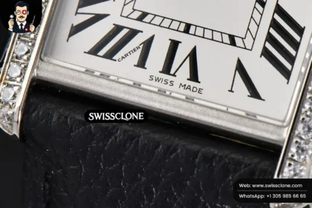Cartier Tank Must Large 33.7×25.5mm Diamond K11F White Dial Black Litchi Grained Quartz High Resolution View