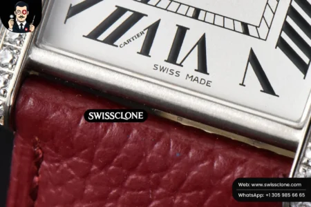 Cartier Tank Must Large 33.7×25.5mm Diamond K11F White Dial Red Litchi Grained Quartz High Resolution View