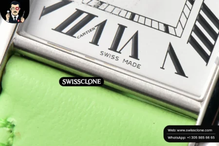 Cartier Tank Must Large 33.7×25.5mm K11F White Dial Green Smooth Calf Quartz High Resolution View