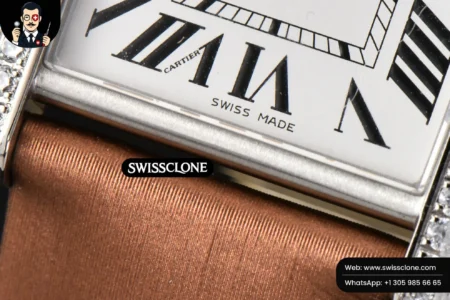 Cartier Tank Must Large 33.7×25.5mm Diamond K11F White Dial Brown Smooth Calf Quartz High Resolution View