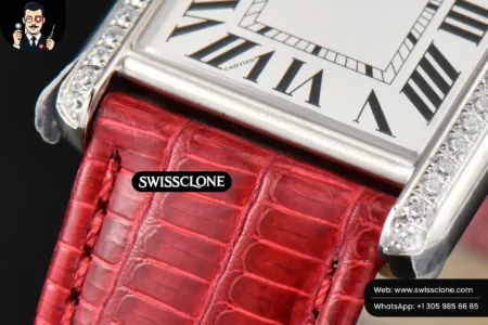 Cartier Tank Must Large 33.7×25.5mm Diamond K11F White Dial Red Croc Quartz High Resolution View