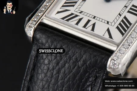 Cartier Tank Must Large 33.7×25.5mm Diamond K11F White Dial Black Litchi Grained Quartz High Resolution View