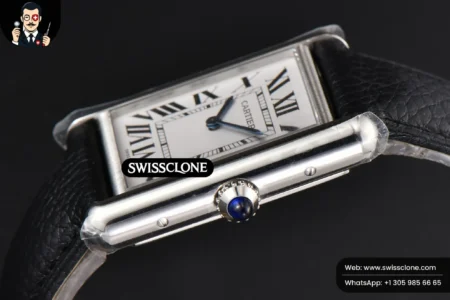 Cartier Tank Must Large 33.7×25.5mm K11F White Dial Black Litchi Grained Quartz High Resolution View